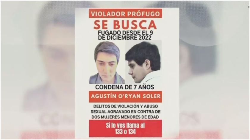 La búsqueda de Agustín O Ryan Soler Autor de violación y abuso sexual